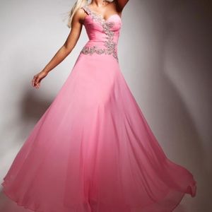 Wore 1x Tony Bowls Pink Evening Prom Gown - size 6